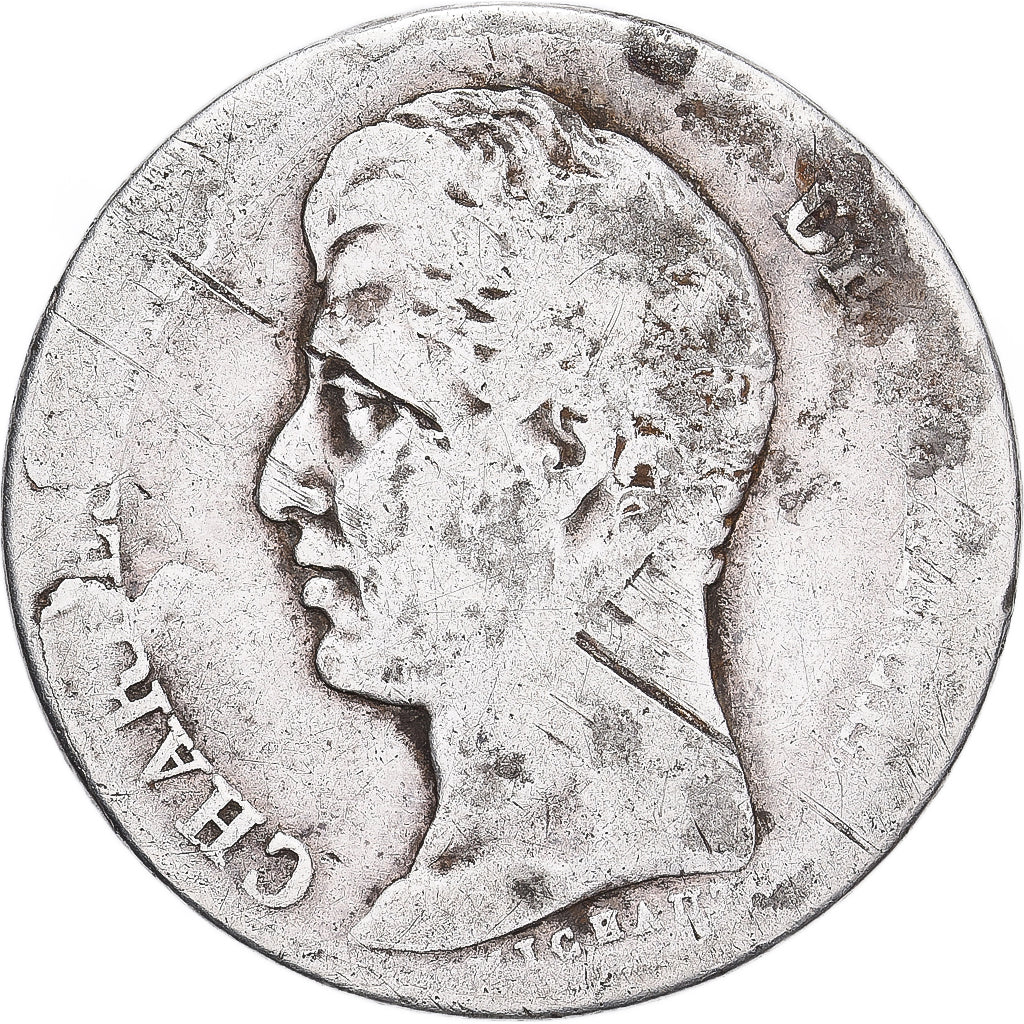 Francia, Charles X, Franc, 1829, Paris, Argento, B+, Gadoury:450, KM:724.1