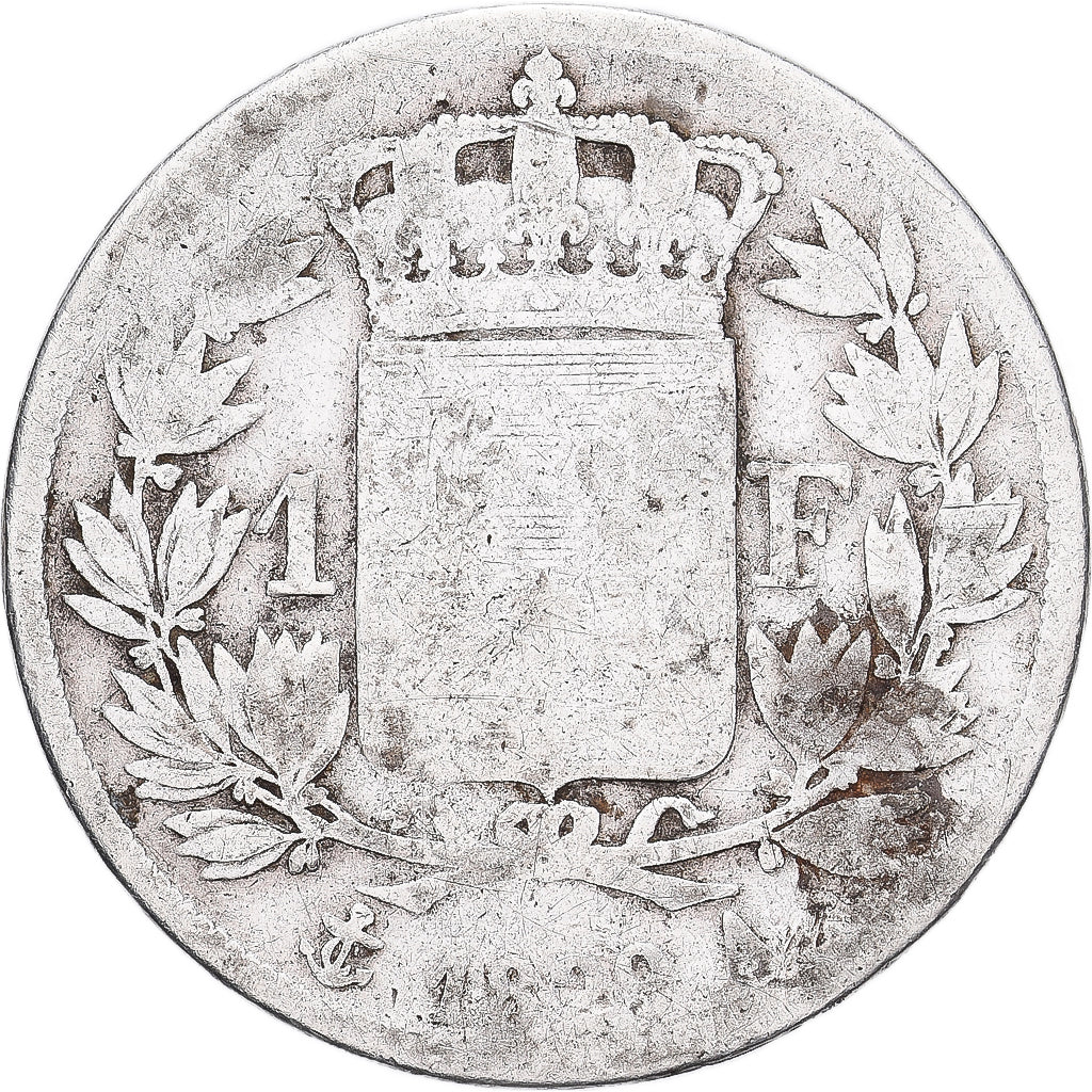 Francia, Charles X, Franc, 1829, Paris, Argento, B+, Gadoury:450, KM:724.1