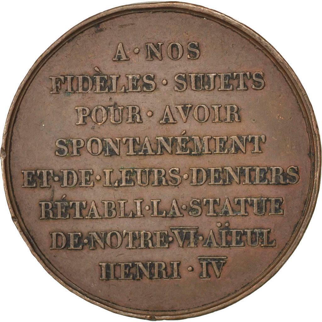 França, medalha, Luís XVIII, Cobre, Gayrard, AU(50-53)