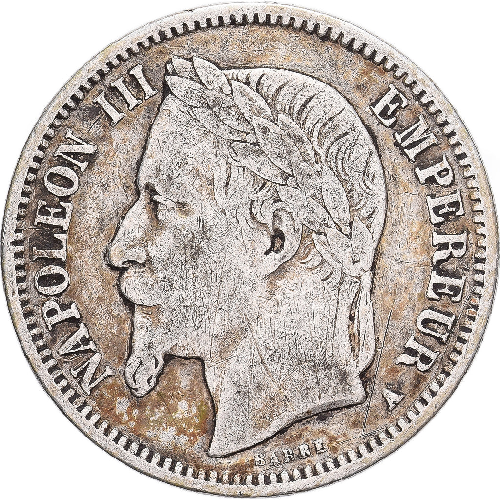 France, Napoléon III, Franc, 1868, Paris, Argent, TB, Gadoury:463, KM:806.1