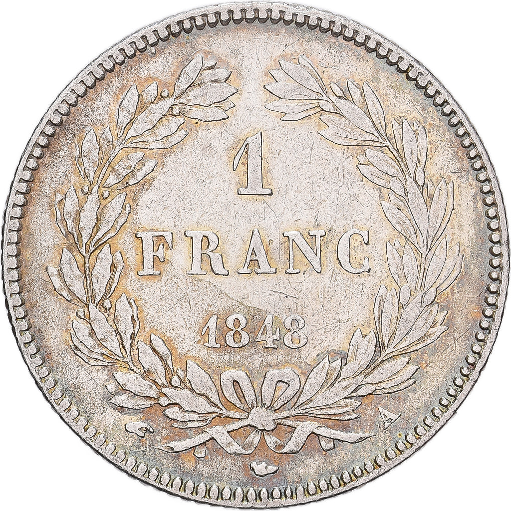 France, Louis Philippe I, Franc, 1848, Paris, Silver, EF(40-45), Gadoury:453