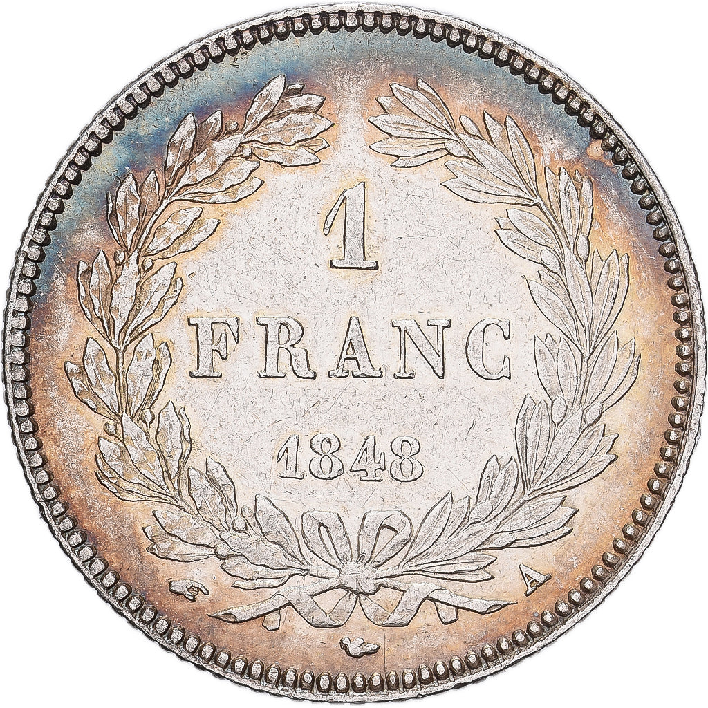 Francia, Franc, Louis-Philippe, 1848, Paris, Plata, MBC+, Gadoury:453, KM:748.1