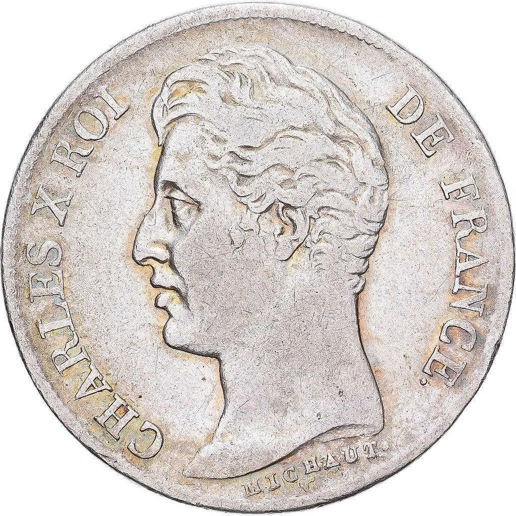 Francja, Charles X, Franc, 1828, Lille, Srebro, EF(40-45), Gadoury:450