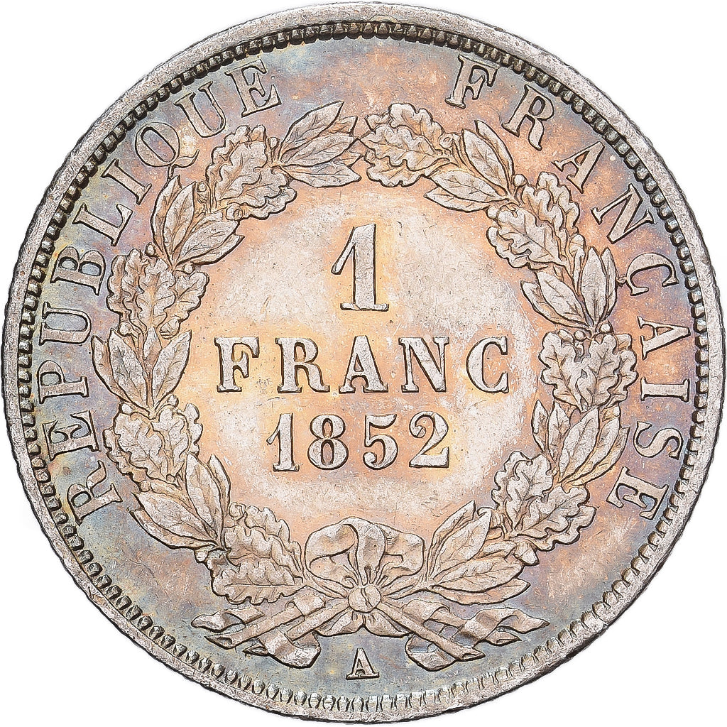 Francia, Louis-Napoléon Bonaparte, Franc, 1852, Paris, Argento, BB+