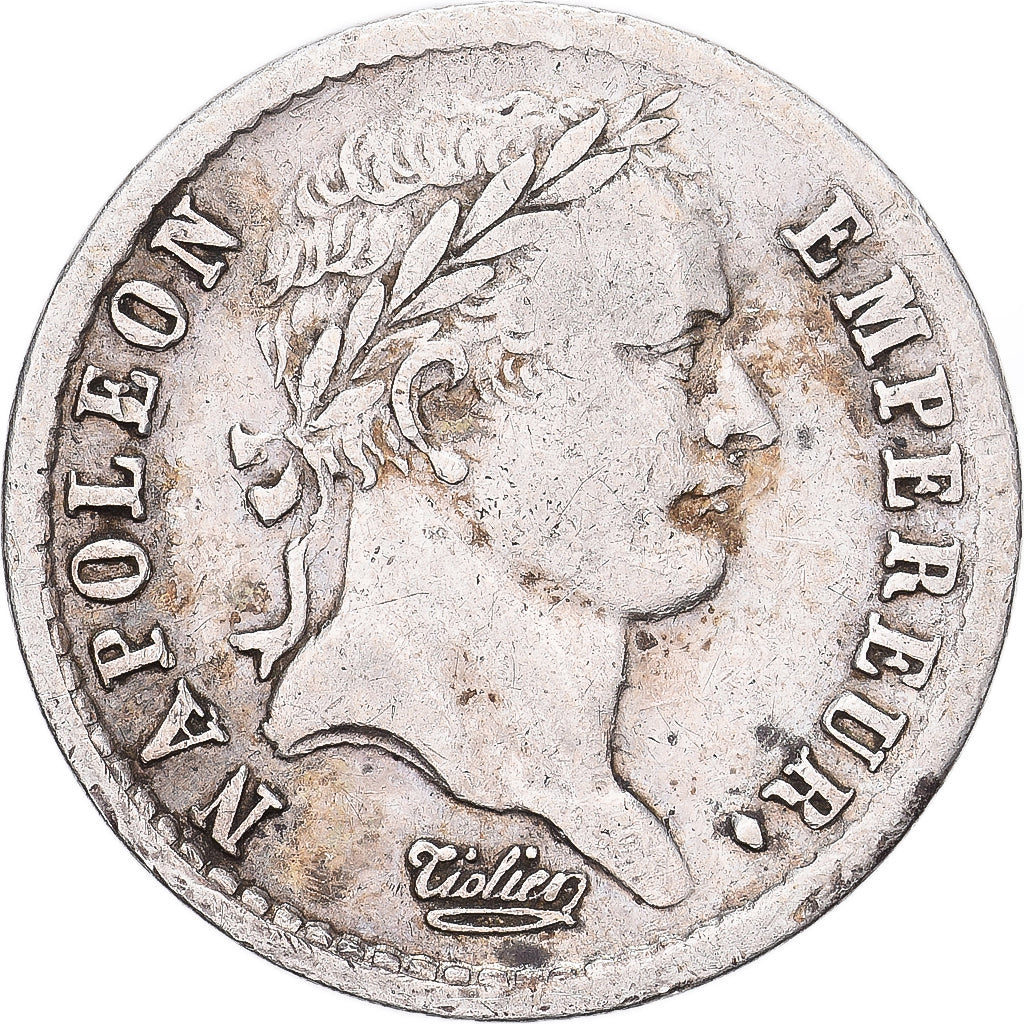 Francia, Napoleon I, 1/2 Franc, 1808, Lille, Plata, MBC, Gadoury:398, KM:680.14