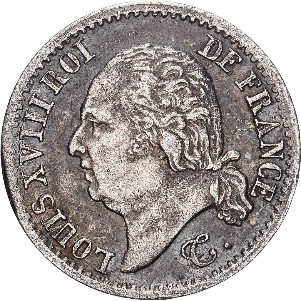 Frankrijk, Louis XVIII, 1/4 Franc, 1824, Paris, Zilver, ZF+, Gadoury:352
