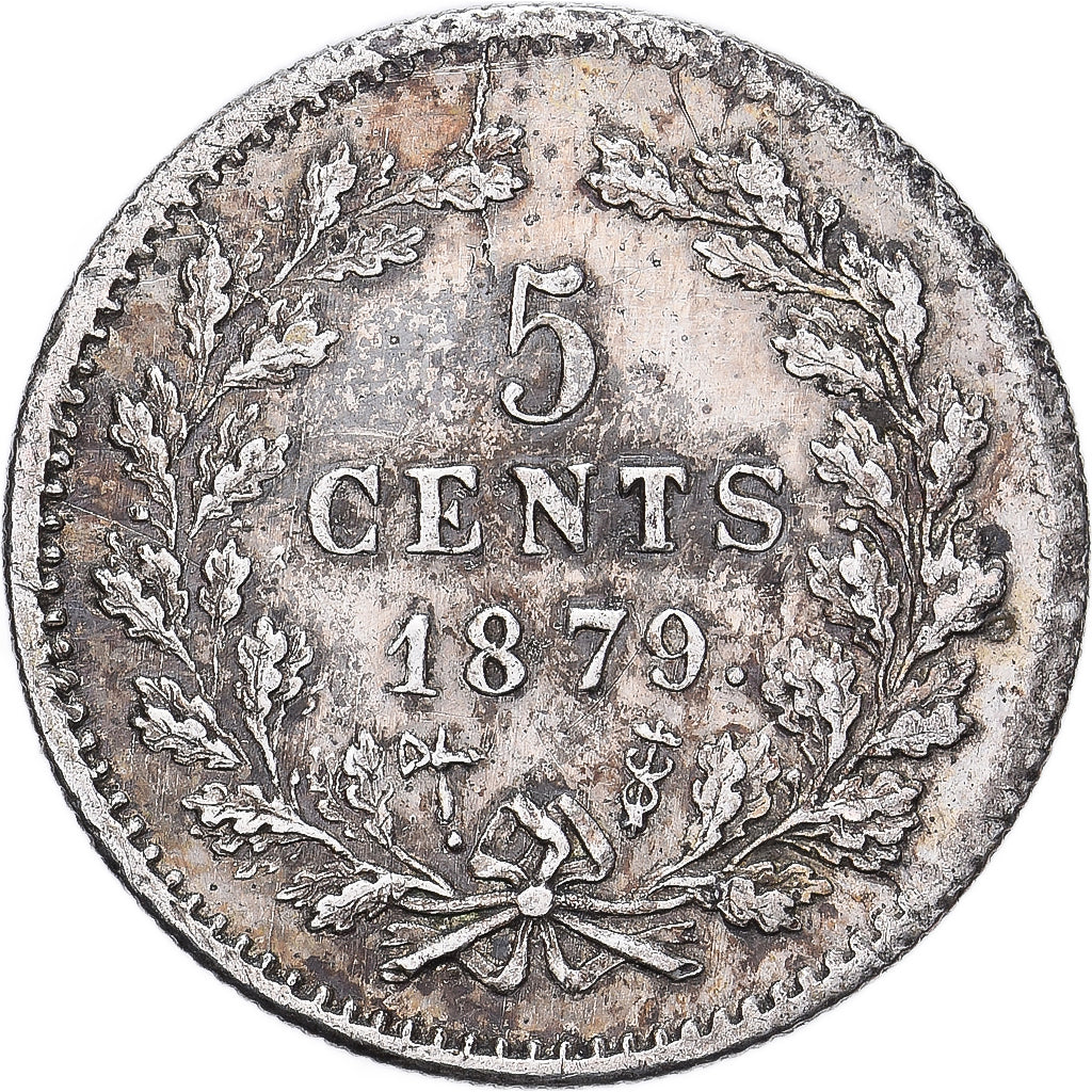 Netherlands, William III, 5 Cents, 1879, Silver, AU(50-53), KM:91