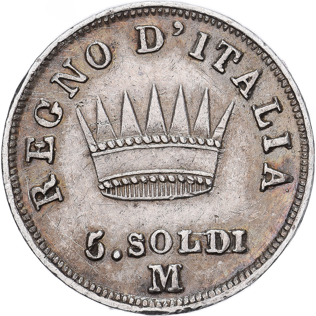 États italiens, KINGDOM OF NAPOLEON, Napoléon Ier, 5 Soldi, 1811, Milan