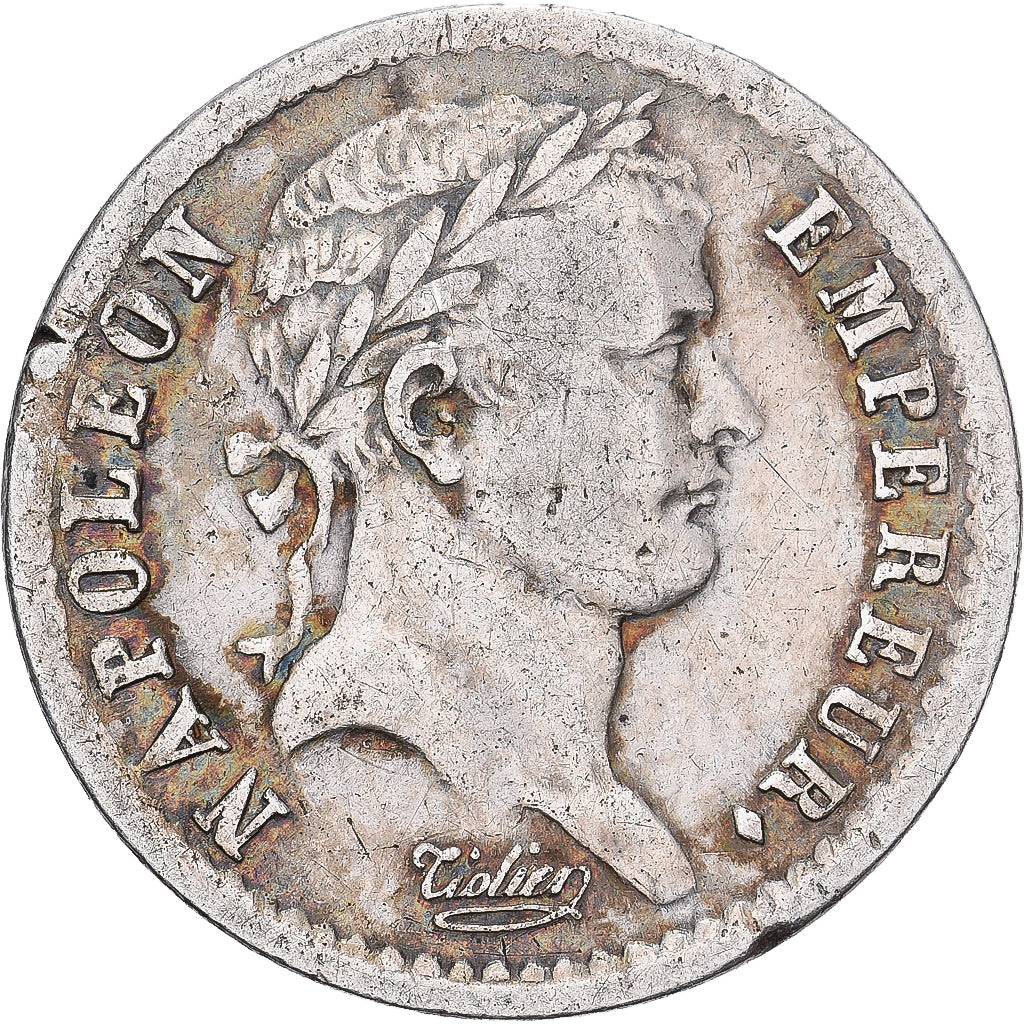 Francja, Napoleon I, 1/2 Franc, 1808, Strasbourg, Srebro, EF(40-45)