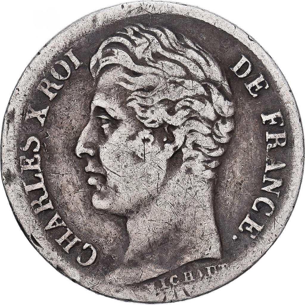 Frankreich, Charles X, 1/2 Franc, 1829, Rouen, Silber, S+, Gadoury:402, KM:723.2