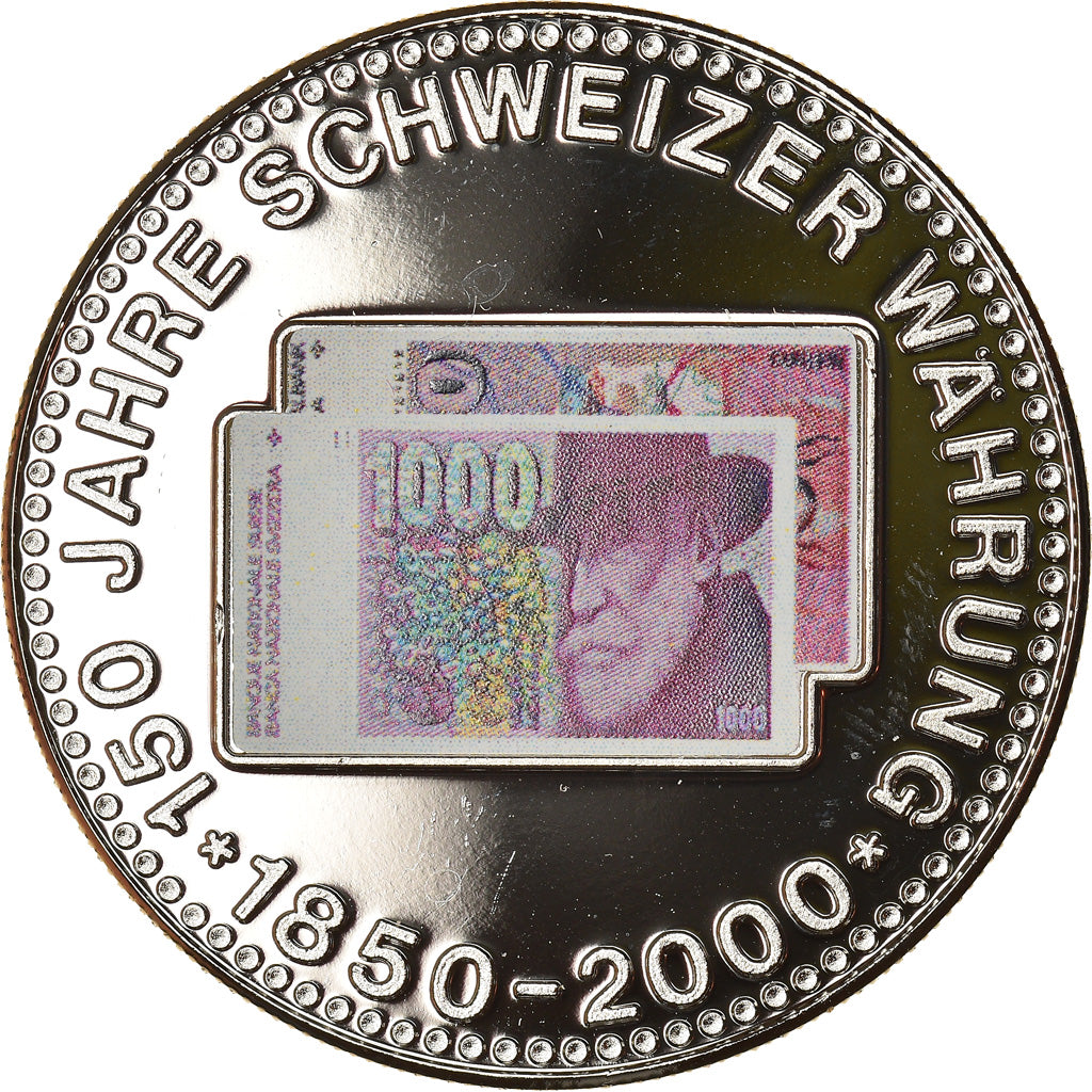 Switzerland, Medal, 150 Ans de la Monnaie Suisse, 1000 FRANCS, 2000, MS(65-70)