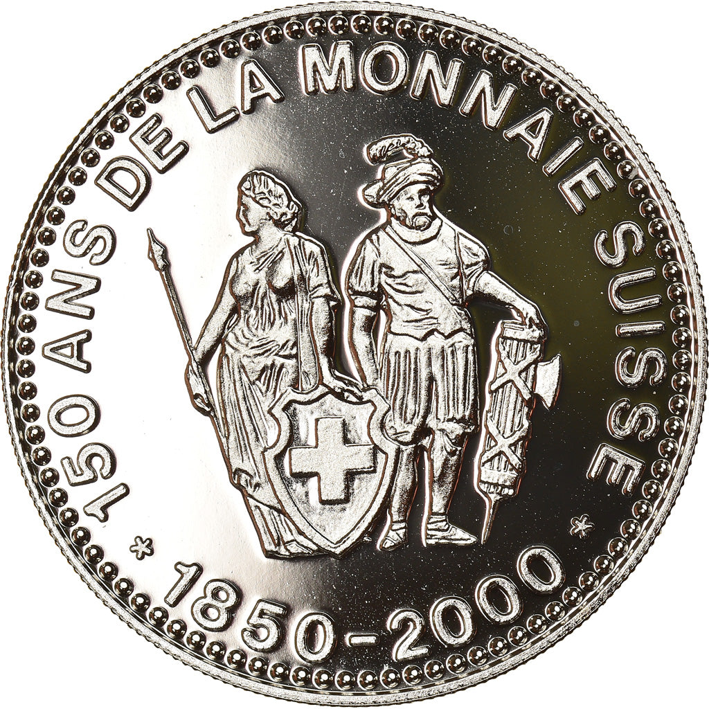 Switzerland, Medal, 150 Ans de la Monnaie Suisse, 1000 FRANCS, 2000, MS(65-70)