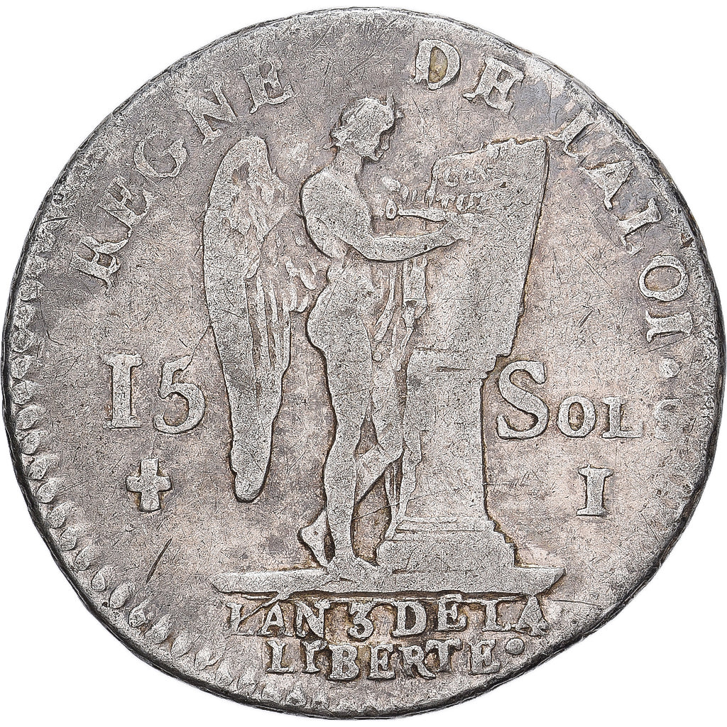 Francia, Louis XVI, 15 Sols, 1/8 ECU, 1791, Limoges, 1er sem, Argento, MB+