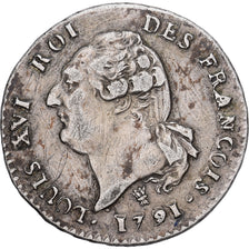 Francia, Louis XVI, 15 Sols, 1/8 ECU, 1791, Limoges, 1er sem, Argento, BB