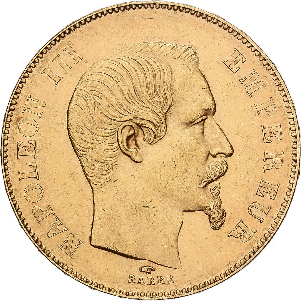 France, Napoleon III, 50 Francs, 1857, Paris, Gold, AU(55-58), Gadoury:1111