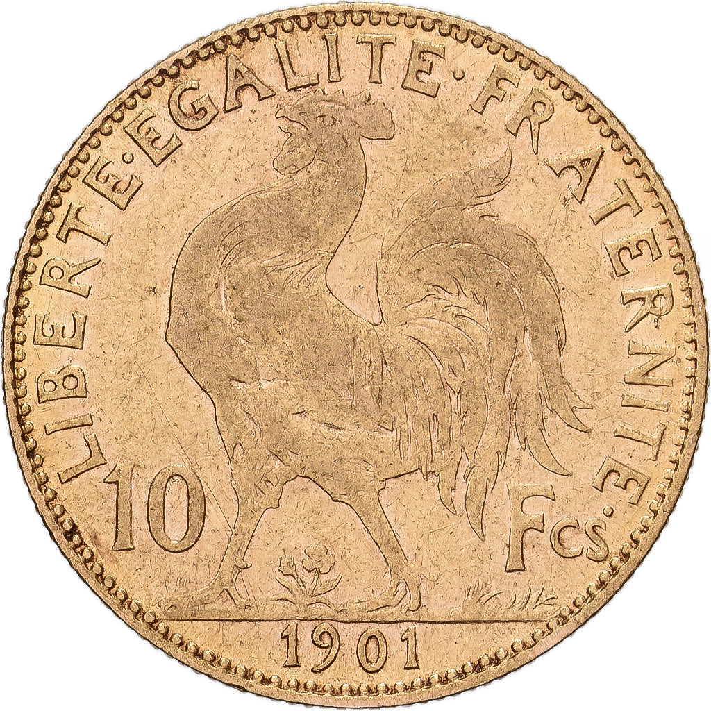 Frankreich, 10 Francs, Marianne, 1901, Paris, Gold, SS, Gadoury:1017, KM:846