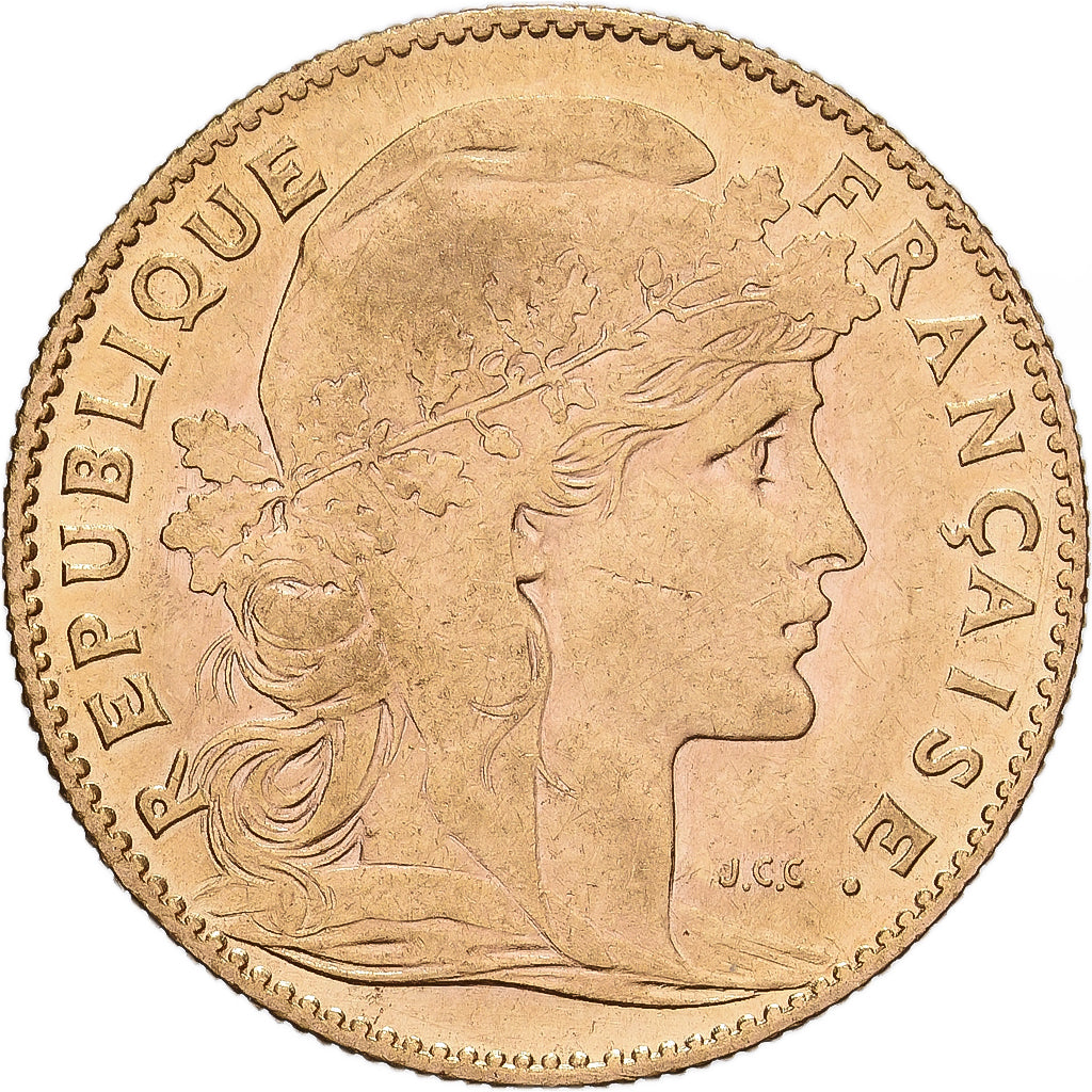 France, 10 Francs, Marianne, 1906, Paris, Gold, EF(40-45), Gadoury:1017, KM:846