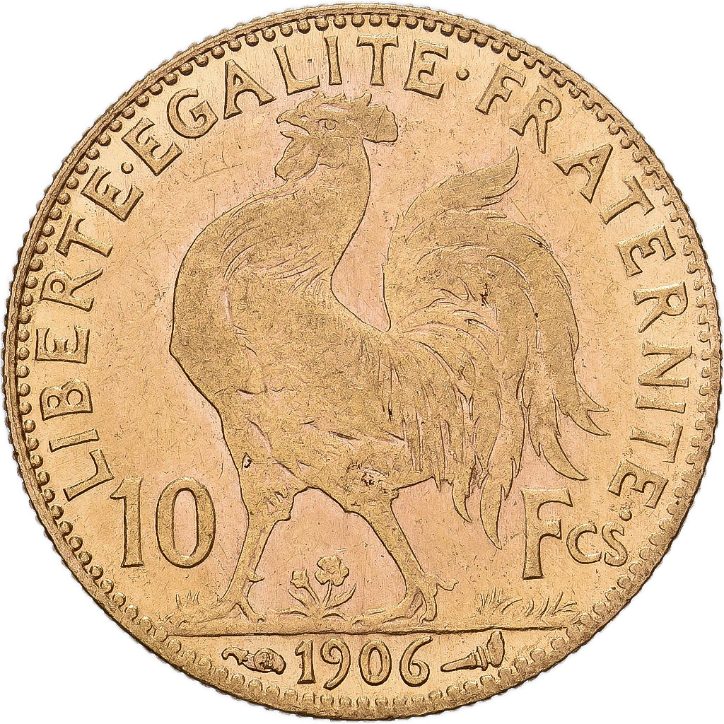 France, 10 Francs, Marianne, 1906, Paris, Gold, EF(40-45), Gadoury:1017, KM:846