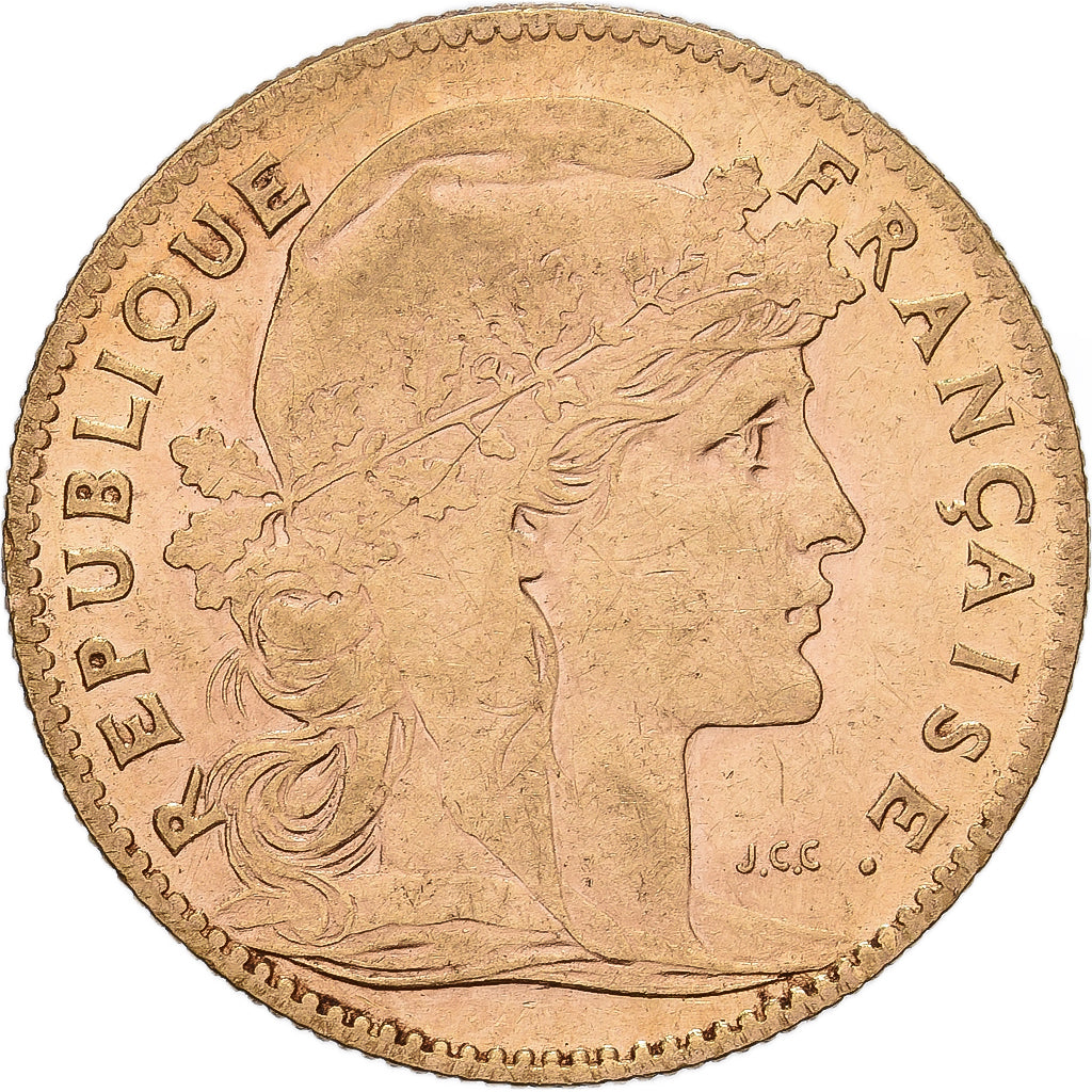 Francia, 10 Francs, Marianne, 1908, Paris, Oro, MBC, Gadoury:1017, KM:846