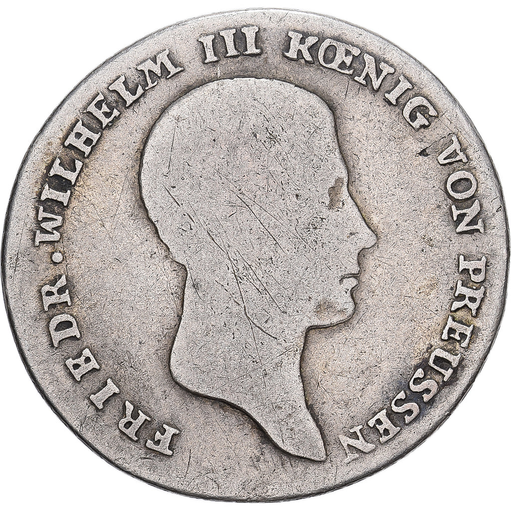 Estados alemanes, PRUSSIA, Friedrich Wilhelm III, 1/6 Thaler, 1814, Berlin