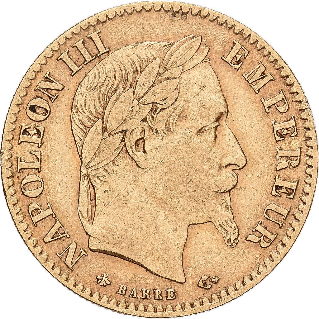 France, Napoleon III, 10 Francs, 1866, Paris, Gold, EF(40-45), Gadoury:1015