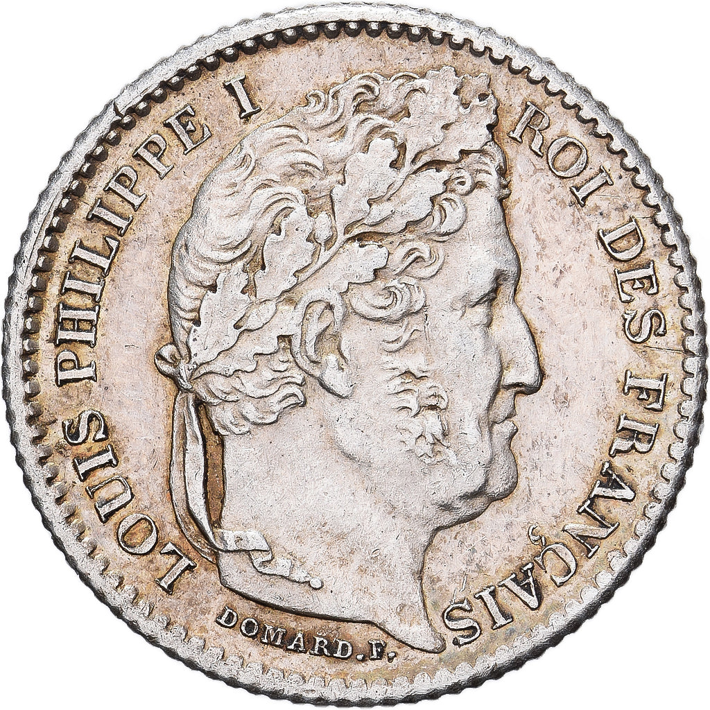 França, Louis Philippe I, 25 Centimes, 1847, Paris, Prata, AU(55-58)