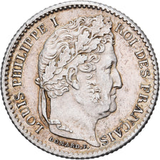 France, Louis Philippe I, 25 Centimes, 1847, Paris, Silver, AU(55-58)