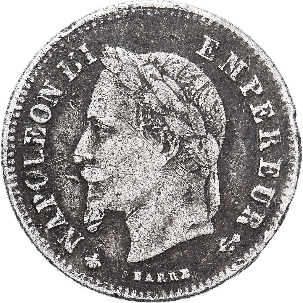 France, Napoleon III, 20 Centimes, 1866, Paris, Silver, VF(30-35), Gadoury:308