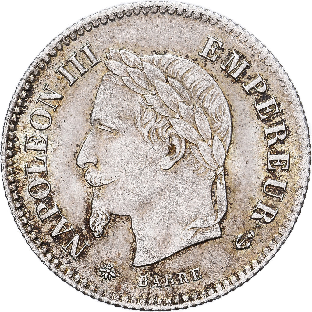 Francia, Napoleon III, 20 Centimes, 1867, Paris, Plata, MBC+, Gadoury:309