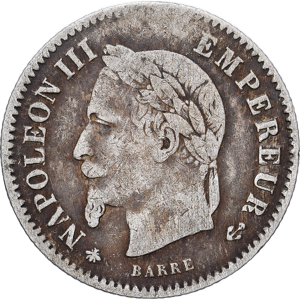 France, Napoleon III, 20 Centimes, 1867, Paris, Silver, VF(30-35), Gadoury:309
