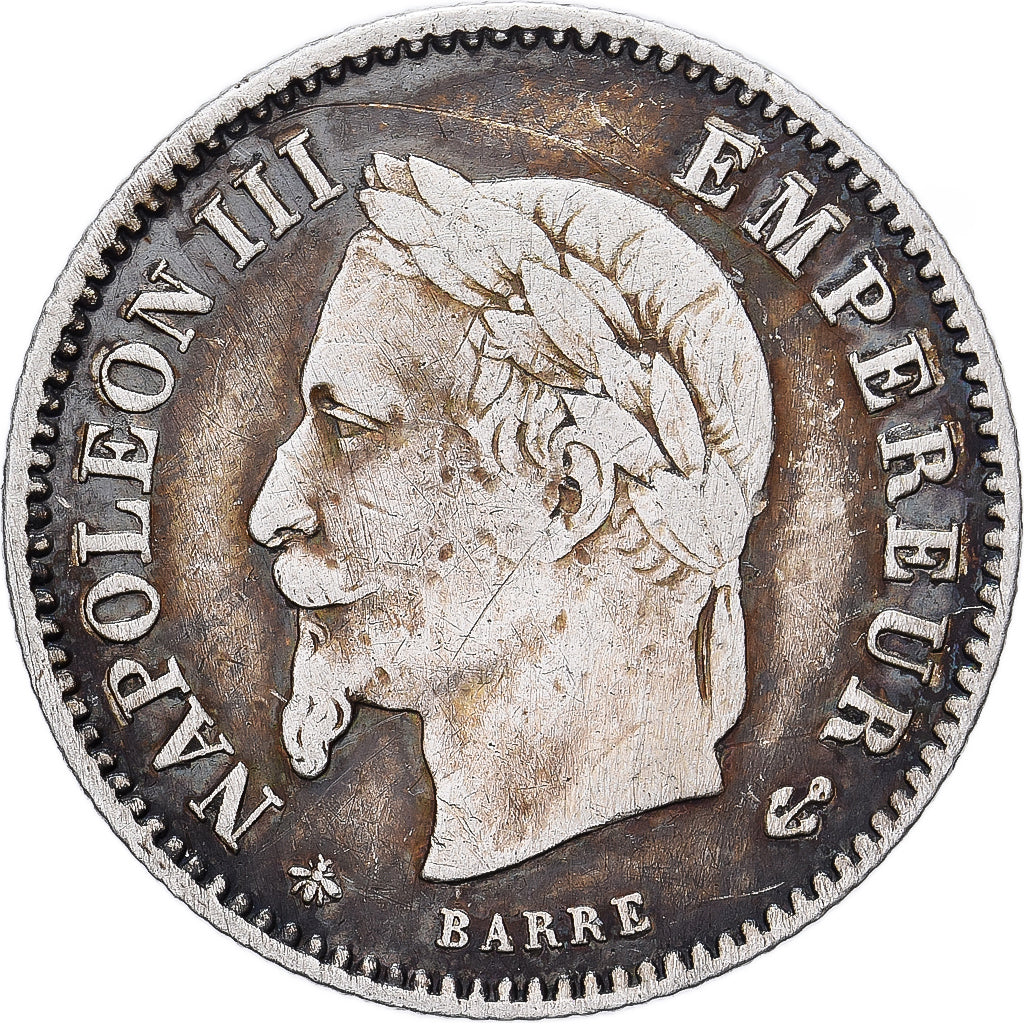 France, Napoleon III, 20 Centimes, 1868, Paris, Silver, VF(30-35), Gadoury:309
