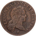 Francia, Louis XV, 1/2 Sol, buste enfantin, 1721, Reims, Cobre, BC+