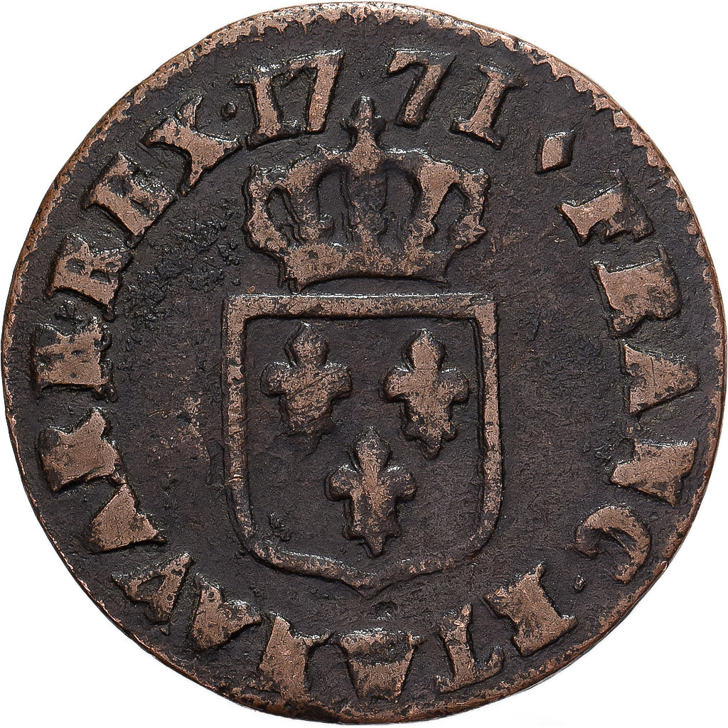 Francia, Louis XV, Liard à la vieille tête, 1771, Lille, Cobre, MBC