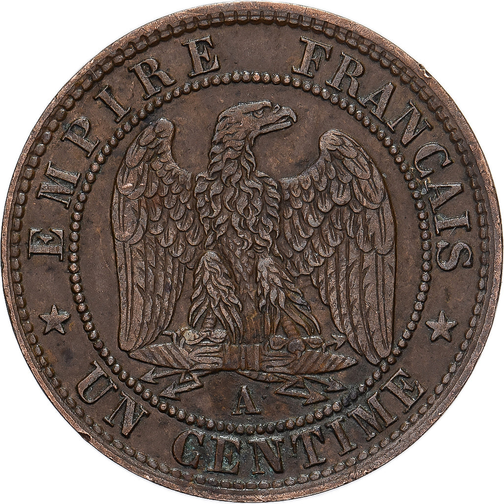França, Napoleon III, Centime, 1862, Paris, Bronze, AU(50-53), Gadoury:87