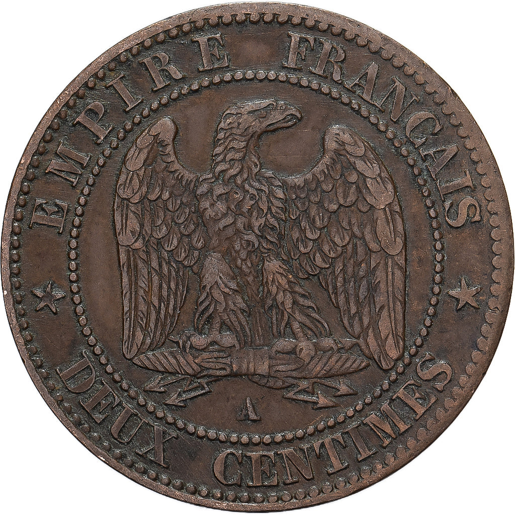Frankreich, Napoleon III, 2 Centimes, 1861, Paris, Bronze, SS+, Gadoury:104