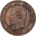 Francia, Napoleon III, 2 Centimes, 1853, Paris, Bronce, BC+, Gadoury:103