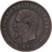 Francja, Napoleon III, 2 Centimes, 1856, Strasbourg, Brązowy, EF(40-45)