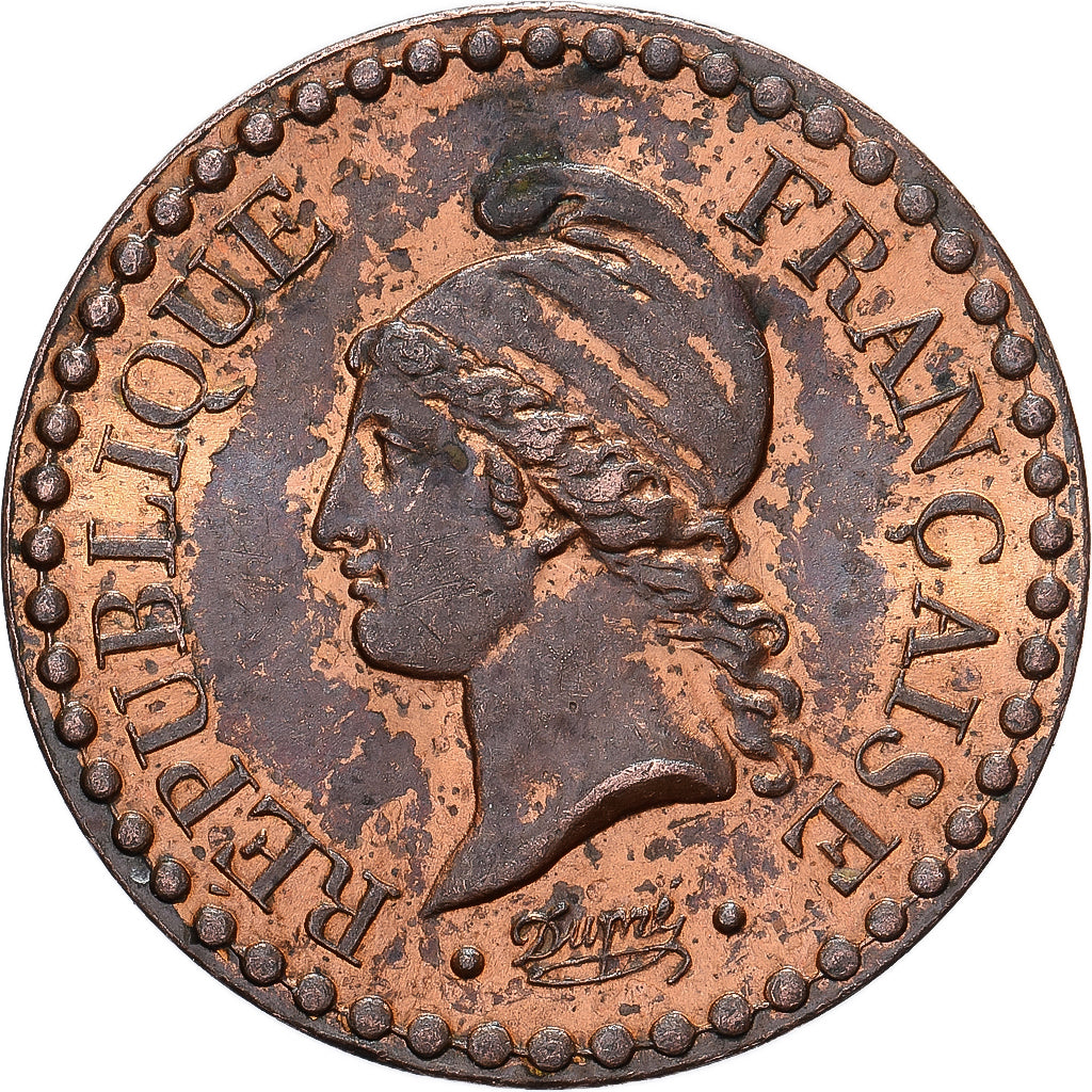 Francja, Centime, Dupré, 1849, Paris, Brązowy, AU(55-58), Gadoury:84, KM:754