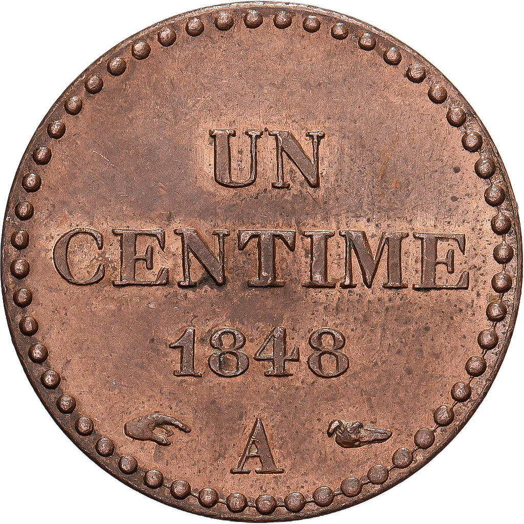 Frankrijk, Centime, Dupré, 1848, Paris, Bronzen, PR+, Gadoury:84, KM:754