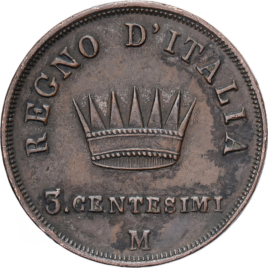 Estados italianos, KINGDOM OF NAPOLEON, Napoleon I, 3 Centesimi, 1812, Milan