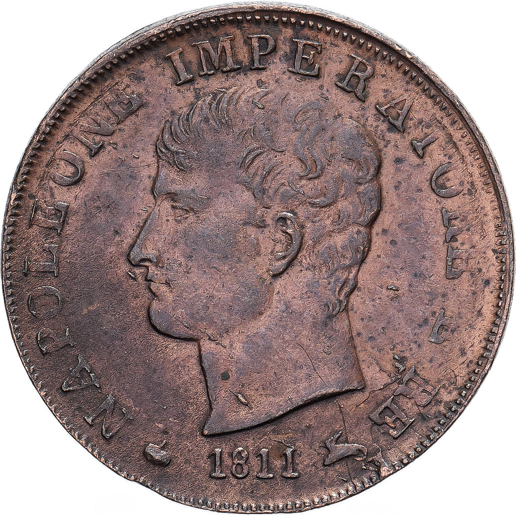 Estados italianos, KINGDOM OF NAPOLEON, Napoleon I, Centesimo, 1811, Milan