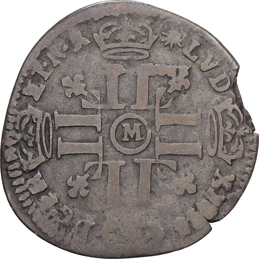 França, Louis XIV, Sol de 15 deniers ou quinzain, 1693, Toulouse