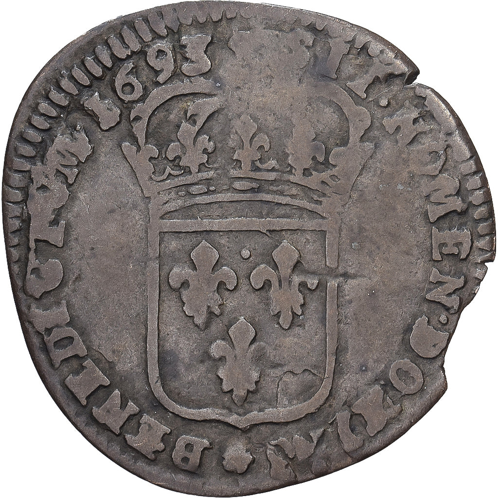 França, Louis XIV, Sol de 15 deniers ou quinzain, 1693, Toulouse