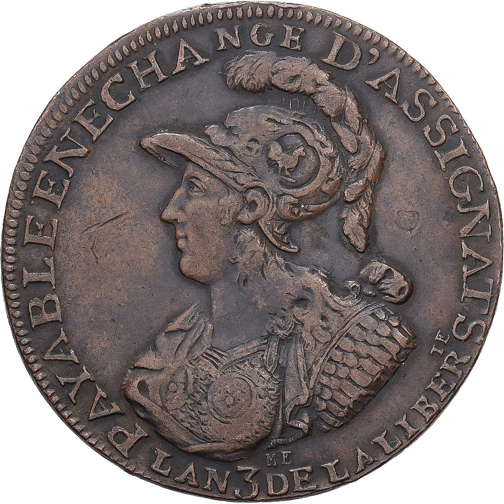 Francja, 2 Sols 6 Deniers, Caisse de Bonne Foy, 1791, Paris, Miedź, EF(40-45)