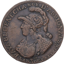 France, 2 Sols 6 Deniers, Caisse de Bonne Foy, 1791, Paris, Copper, EF(40-45)