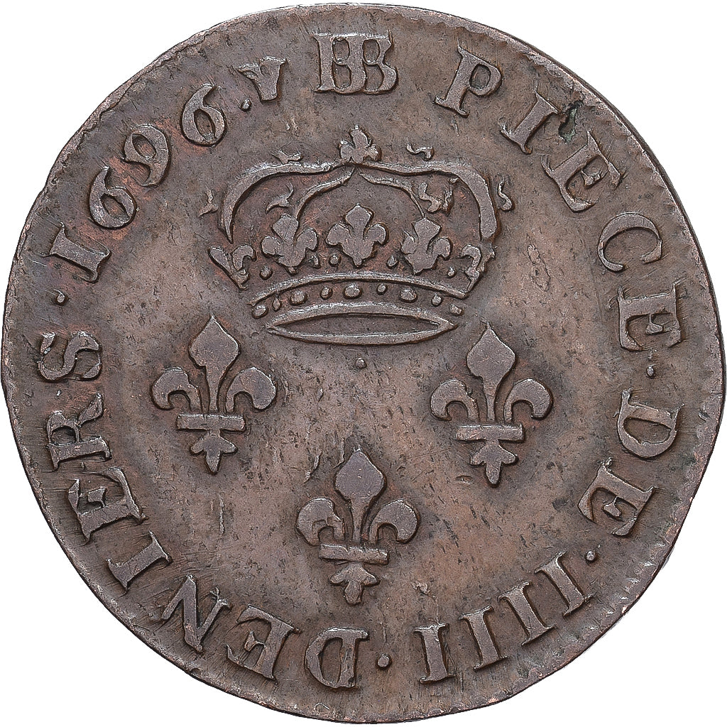 França, Louis XIV, Quatre deniers de Strasbourg, 1696, Strasbourg