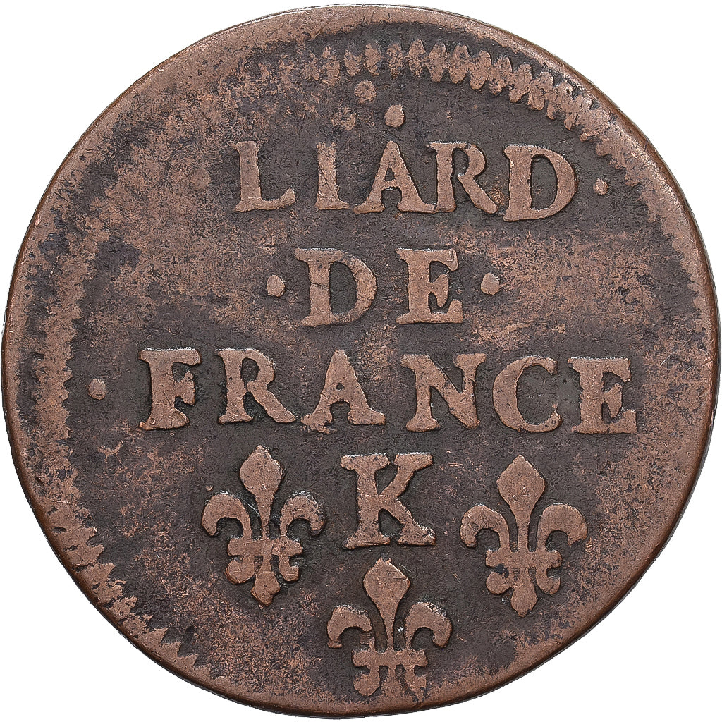 França, Louis XIV, Liard de France au buste juvénile, deuxième type