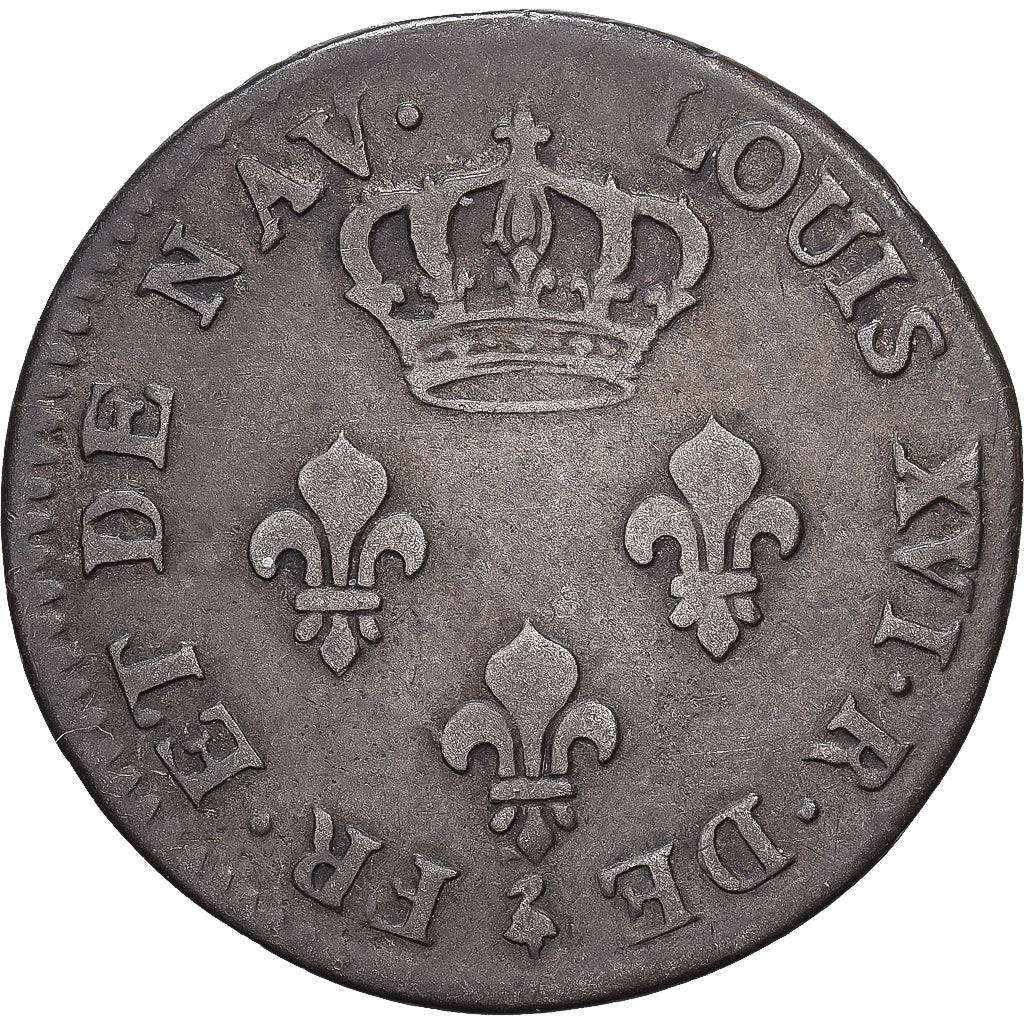 Isle de Bourbon, Louis XVI, 3 Sols, 1779, Paris, Lingote, AU(50-53), Lecompte:6