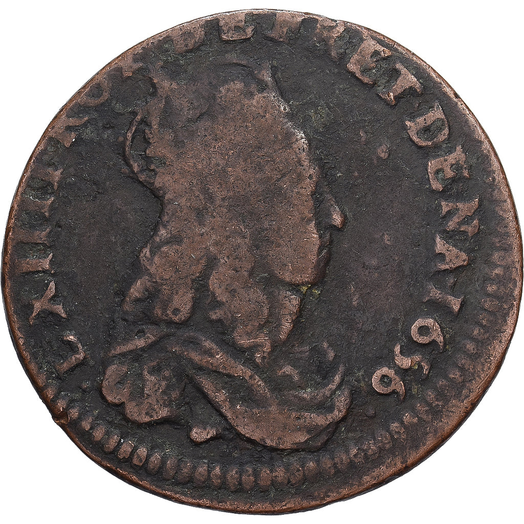 França, Louis XIV, Liard, Liard de France au buste juvénile, deuxième type