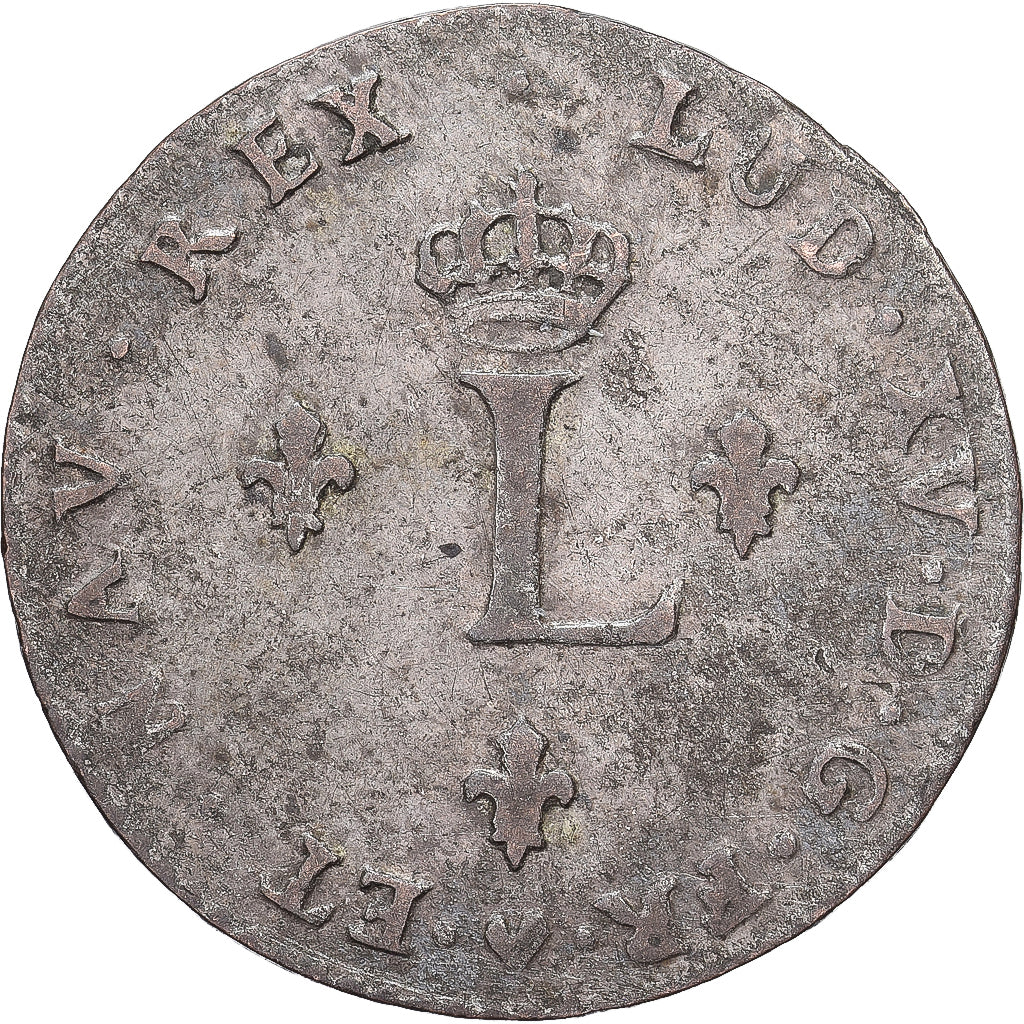 Francia, Louis XV, Double sol (2 sous) en billon, 1739, Strasbourg